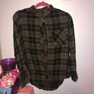 Green and pink flannel